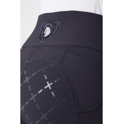 Broek met siliconen lederen zitvlak Désirée en hoge taille dames Horze Donker marineblauw Broek met siliconen lederen zitvlak Désirée en hoge taille dames Horze Donker marineblauw
