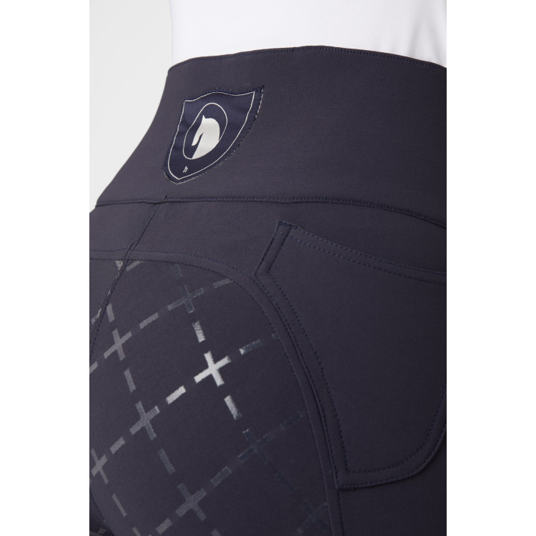 Broek met siliconen lederen zitvlak Désirée en hoge taille dames Horze Broek met siliconen lederen zitvlak Désirée en hoge taille dames Horze