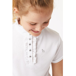 Wedstrijdshirt met korte mouwen en ruches Christel kind Horze Wedstrijdshirt met korte mouwen en ruches Christel kind Horze
