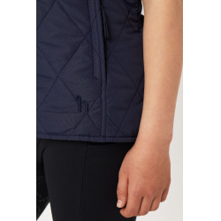 Klassieke gewatteerde jas kind Horze Donkerblauwe peacoat