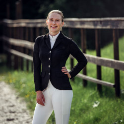 Wedstrijdjas met mesh Gabrielle dames B Vertigo Zwart