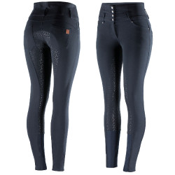 Paardrijbroek met hoge taille Tara siliconen full grip dames Horze