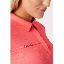 Functioneel poloshirt met korte mouwen Denise dames Horze Functioneel poloshirt met korte mouwen Denise dames Horze