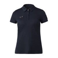 Functioneel poloshirt met korte mouwen Denise dames Horze Donker marineblauw