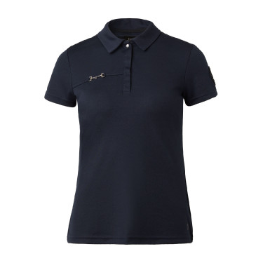 Functioneel poloshirt met korte mouwen Denise dames Horze Donker marineblauw
