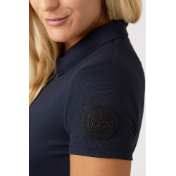 Functioneel poloshirt met korte mouwen Denise dames Horze Donker marineblauw