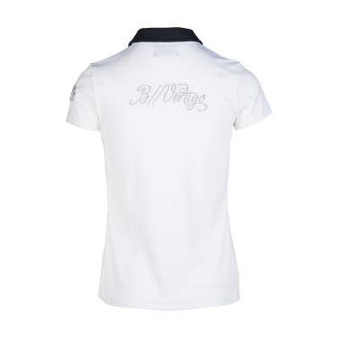 Wedstrijdpolo met korte mouwen Claudine dames B Vertigo Wit / marineblauw