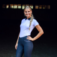 Wedstrijdpolo met korte mouwen Claudine dames B Vertigo Donker marineblauw