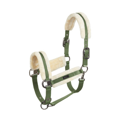 Licol Marquess avec doublure en fausse fourrure Horze Olive foncée