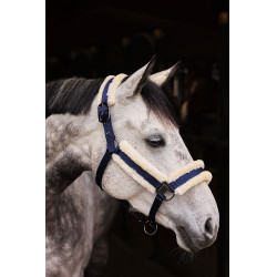 Halster Marquess met voering van imitatiebont Horze Donker marineblauw