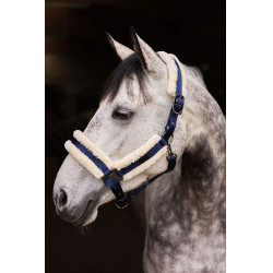 Halster Marquess met voering van imitatiebont Horze Donker marineblauw