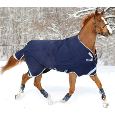 Couverture Horseware Rambo Original 200g avec Leg Arches Marine / argent