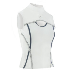 Polo Equithème Puebla zonder mouwen Wit / grijs Polo Equithème Puebla zonder mouwen Wit / grijs