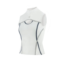 Polo Equithème Puebla zonder mouwen Wit / grijs Polo Equithème Puebla zonder mouwen Wit / grijs