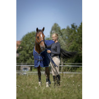 Fleece deken Riding World met kruissingels 230g Marine / lichtblauw Fleece deken Riding World met kruissingels 230g Marine / lichtblauw