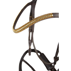 Anatomisch hoofdstel Horze Highbury frontriem met strass Donkerbruin