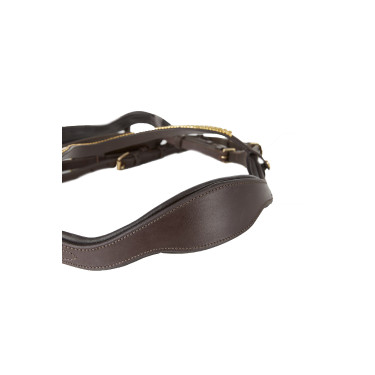 Anatomisch hoofdstel Horze Highbury frontriem met strass Donkerbruin