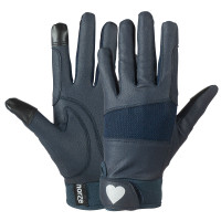 Kindergloves Horze met glinsterende hartjesprint Donker marineblauw