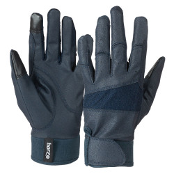 Rekbare Horze handschoenen dames neopreen manchetten Donker marineblauw