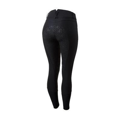 Damesbroek Horze lichtgewicht met full grip siliconen stretch Angelina Zwart