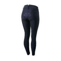 Damesbroek Horze lichtgewicht met full grip siliconen stretch Angelina Donker marineblauw