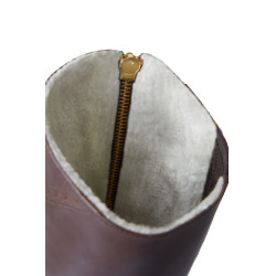 Leren gevoerde laarzen Horze Aspen dames Donkerbruin