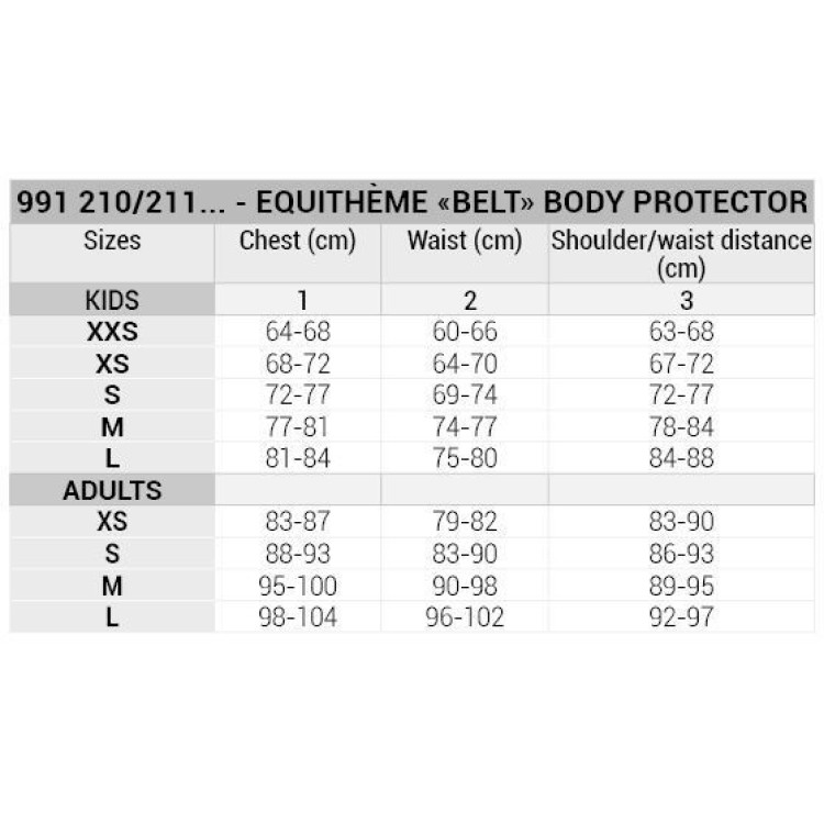 Beschermvest Equithème Belt Beschermvest Equithème Belt