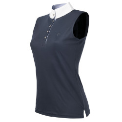 Polo Equithème Mesh Colours SM Marine / blauw / wit