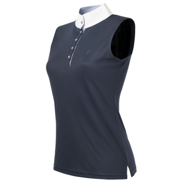 Polo Equithème Mesh Colours SM Marine / blauw / wit