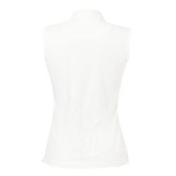 Polo Equithème Mesh Colours SM Wit /bruin / wit