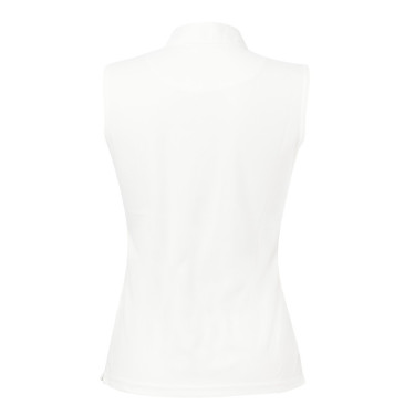 Polo Equithème Mesh Colours SM Wit /bruin / wit