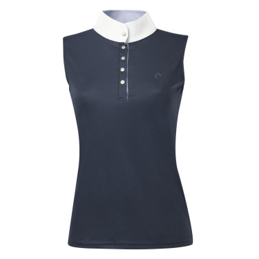 Polo Equithème Mesh Colours SM Marine / blauw / wit
