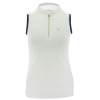 Damespolo Equithème Smoff zonder mouwen Wit Damespolo Equithème Smoff zonder mouwen Wit