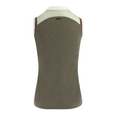 Damespolo Equithème Smoff zonder mouwen Ijzer Beige