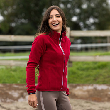 Fleecevest Equithème Lena Kers Rood Fleecevest Equithème Lena Kers Rood