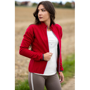 Fleecevest Equithème Lena Kers Rood Fleecevest Equithème Lena Kers Rood