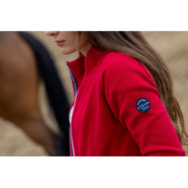 Fleecevest Equithème Lena Kers Rood Fleecevest Equithème Lena Kers Rood