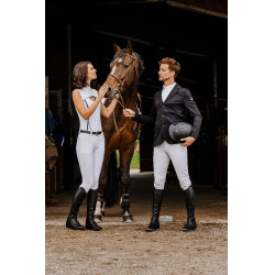 Polo Equithème Puebla zonder mouwen Wit / grijs Polo Equithème Puebla zonder mouwen Wit / grijs