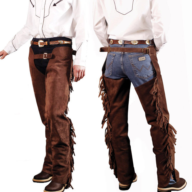 Western Lakota chaps van suède met franjes Western Lakota chaps van suède met franjes