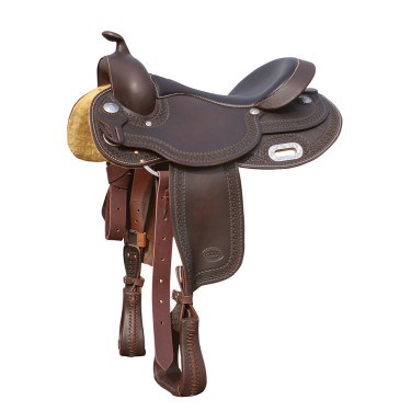 Western reining zadel Pool's ronde schoft 3010 Bruin