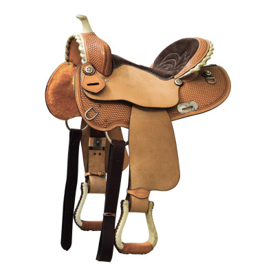 Western barrelzadel Denver ronde schoft Bruin