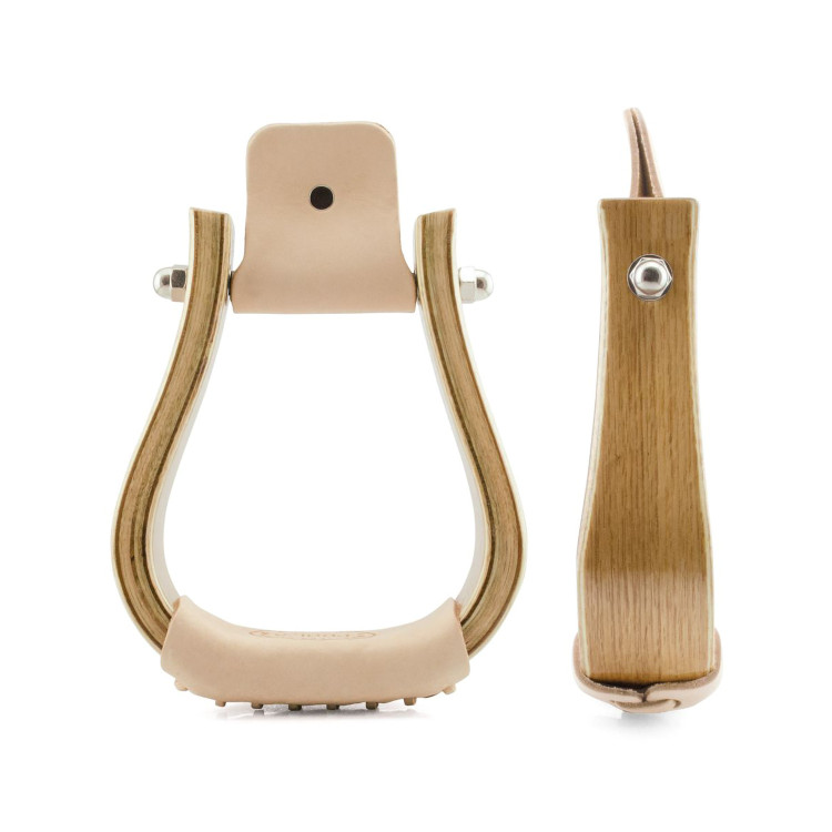 Western stijgbeugels Pool's van hout met leren zool
