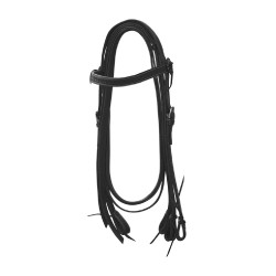 Western hoofdstel Lakota met bloemen en teugels Zwart