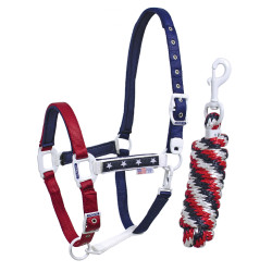 Nylon halster USA Pool's met touw
