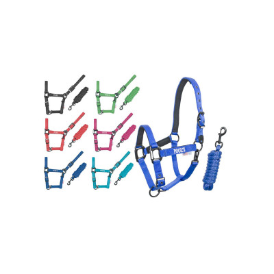 Nylon halster Pool's zwarte gespen met touw Zwart
