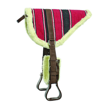 Navajo Lakota barebackpad met stijgbeugels en singel Zwart / rood