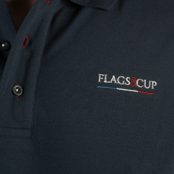Herenpolo Frankrijk Collectie Flags & Cup Marineblauw
