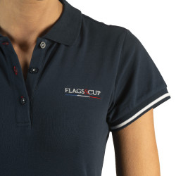 Damen-Poloshirt France Collection Flags & Cup Marineblauw