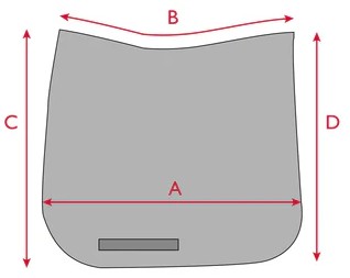 Illustratie van de maattabel voor Dressuurdekje Tommy Hilfiger Equestrian