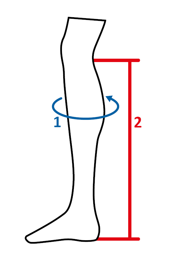Illustratie van de maattabel voor Paardrijlaarzen HKM